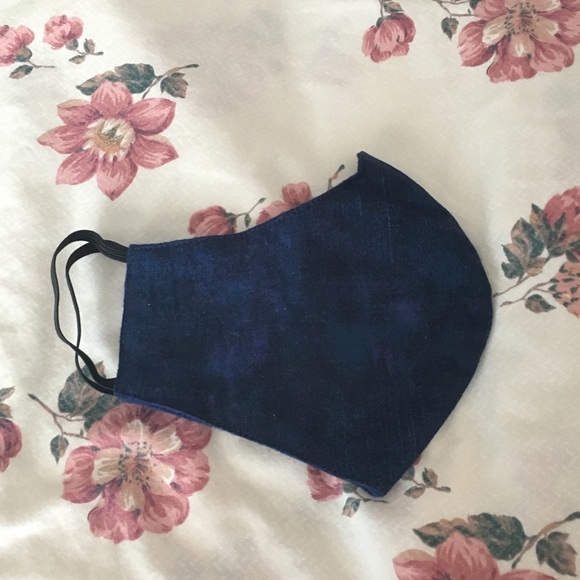 Ink. Dark navy subtle patterned quality face mask - Picture 4 of 6